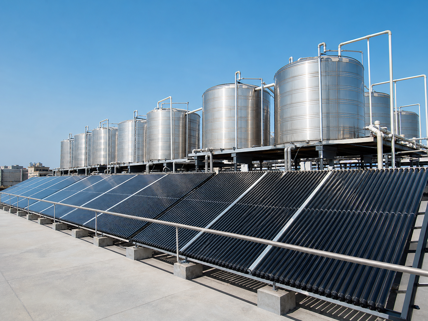 Commercial solar water heater installation